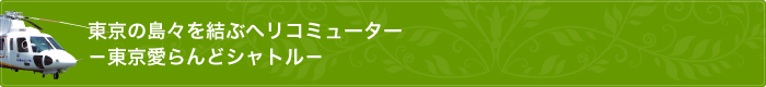 Tokyo Ai-land Shuttle - Heli-commuter links together the Tokyo islands.